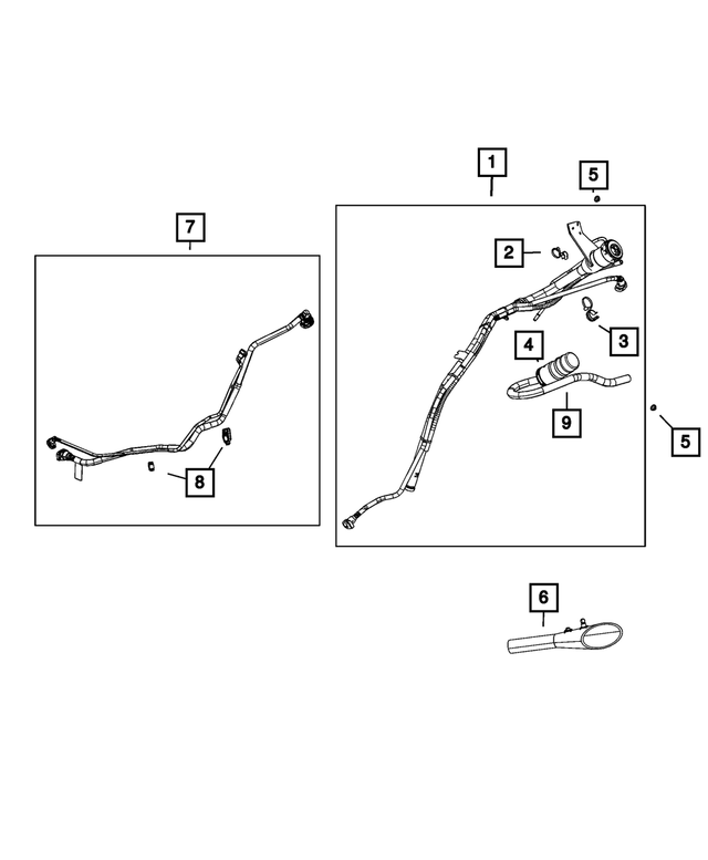 68459303AC - Fuel and Accelerator Pedal: Fuel Filler Vent Hose for Jeep: Grand Cherokee L Image