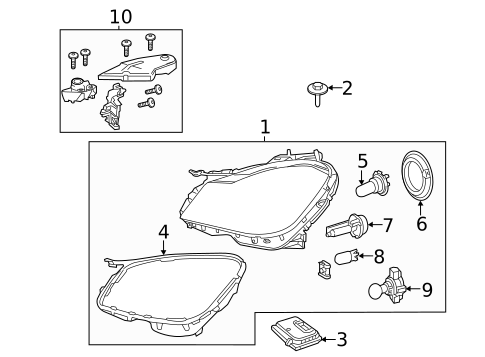 Headlamp Components for 2016 Mercedes-Benz SLK55 AMG #2