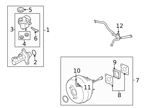Master Cylinder - Components On Dash Panel for 2009 Ford Taurus #0