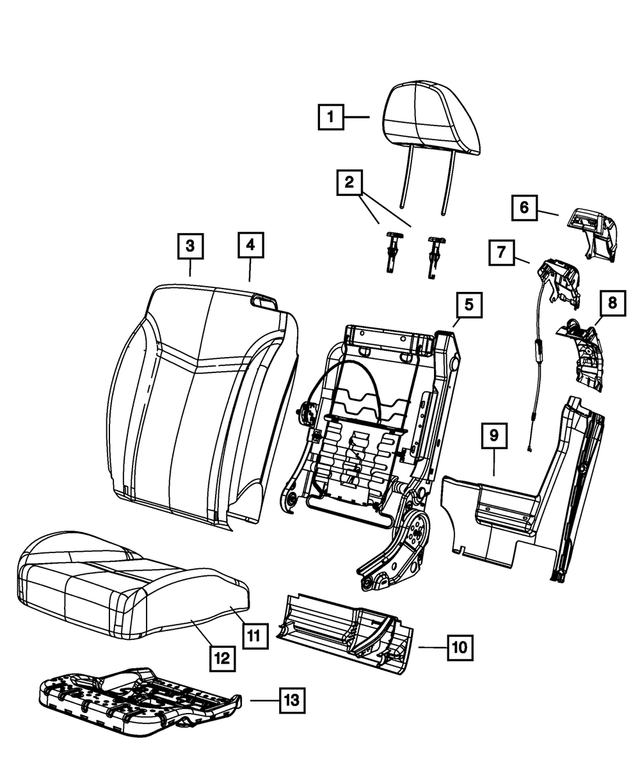 1MZ09DX9AC - Interior Trim: Headrest Sleeve, Locking for Mopar Image