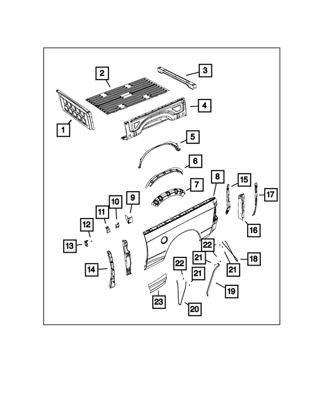 « 68079526AA – Body Sheet Metal Except Doors : Latéral De Boîtier Renfort, Côté Droit pour Mopar Image »