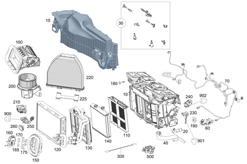 Heater and Evaporator Housing with Blower and Wiring Harness for 2018 Mercedes-Benz SL65 AMG #0
