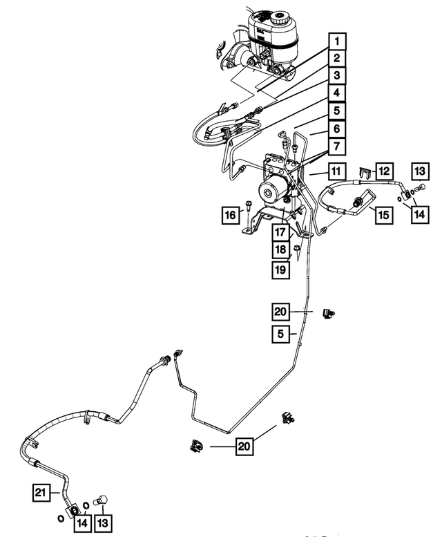 52855914AB - Brakes: Brake Hose And Tube Assembly for Mopar Image