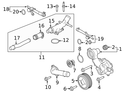 thumbnail interactive-video image 1 of ECCPP Water Pump & Thermostat Kit For Ford 5.4L – F-150, F-250, Expedition, E-150, Super Duty 1 of 5