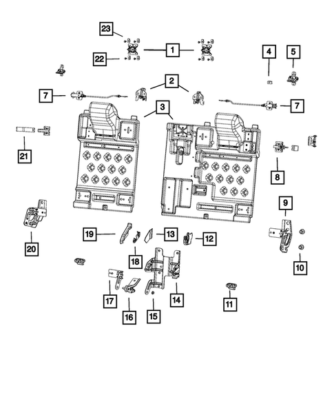Rear Seats - Second Row Adjusters, Recliners, Shields and Risers for 2020 Chrysler 300 #0