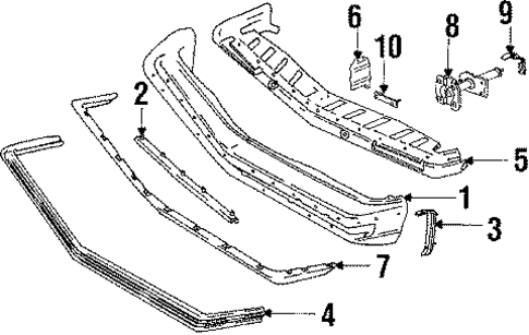 Bumper & Components - Front for 1988 Oldsmobile Cutlass Calais #1