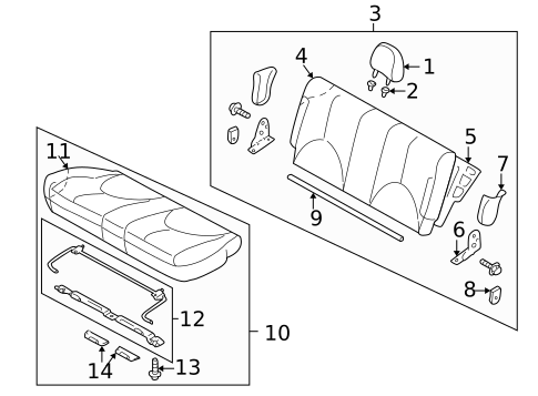 Rear Seat Components for 2002 Mazda Tribute #0