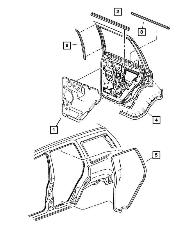 « 55135877AF – Doors and Related Parts : Porte Arrière Isolateur, Côté Gauche pour Mopar Image »