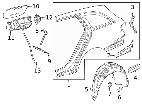 Quarter Panel & Components for 2021 Mercedes-Benz C 63 AMG&reg; #5