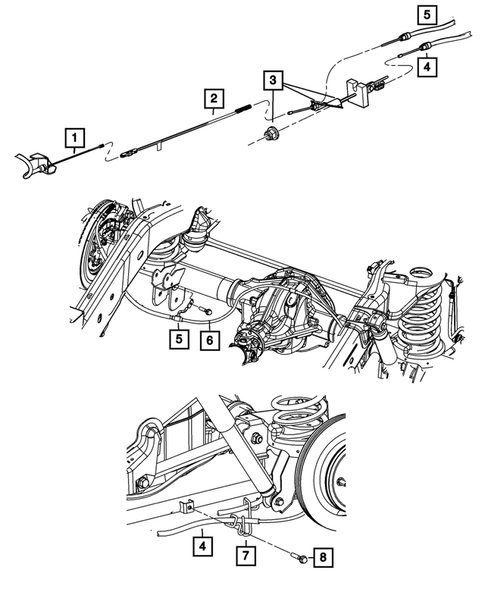 Parking Brake Level, Cables, and Rear Disc Park Brake Assembly for 2024 Ram 1500 Classic #1