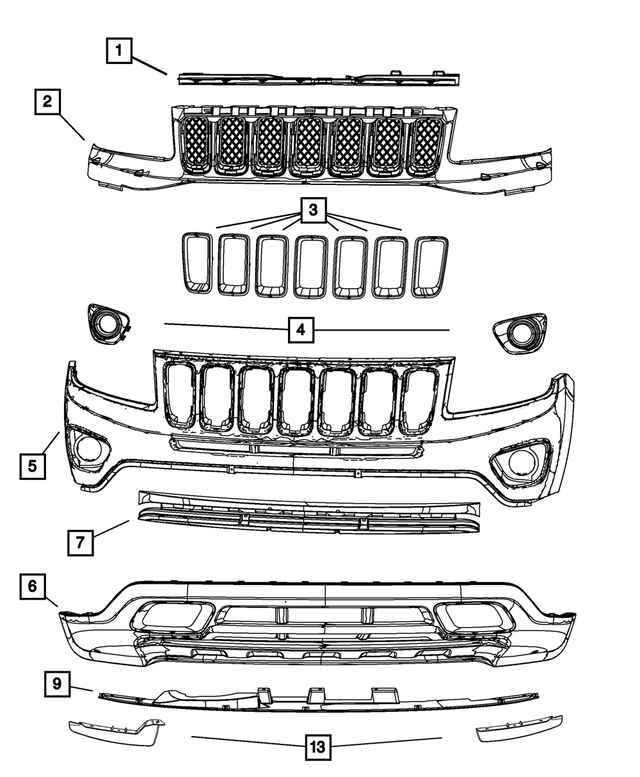 68213195AA - : Front Bumper Fascia Foam for Mopar Image