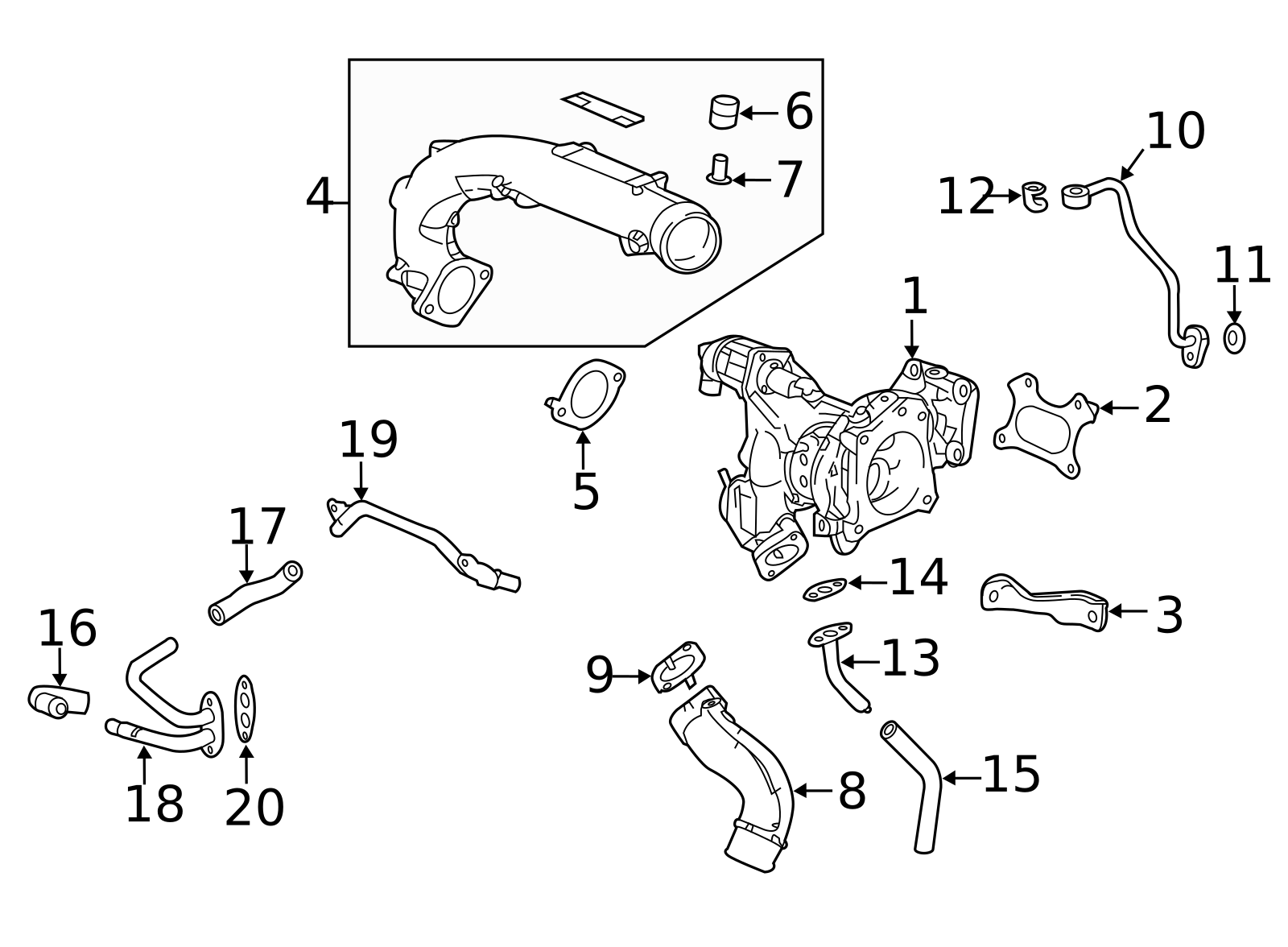 15540-RPY-G00 - Pipe, Turbocharger Oil Return 2017-2020 Honda Civic ...