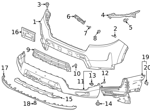Bumper & Components - Front for 2022 Honda Passport | Genuine