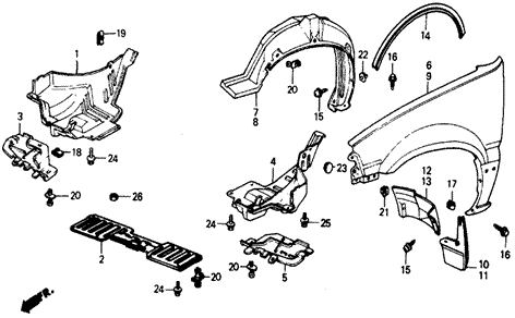 Front Fender for 1984 Honda Wagovan #0