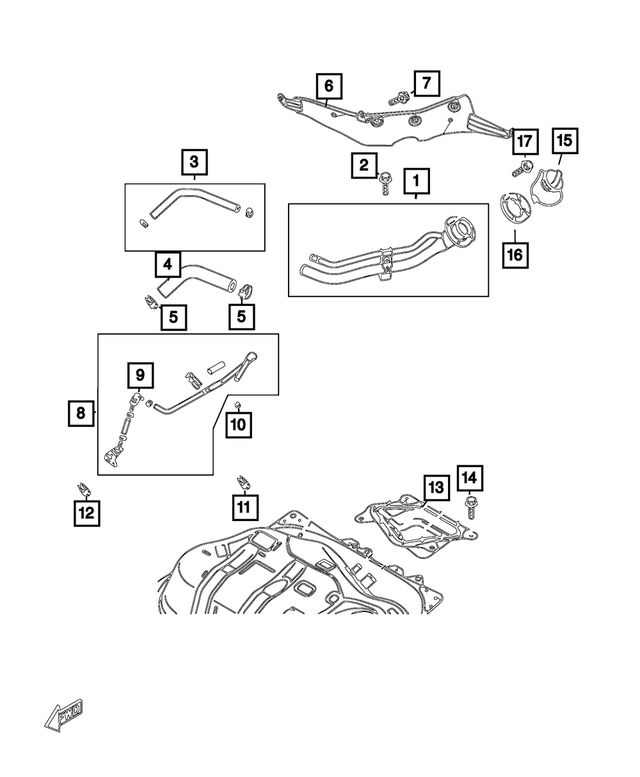 « 68525222AA – Fuel : Remplissage De Carburant Tube pour Mopar Image »
