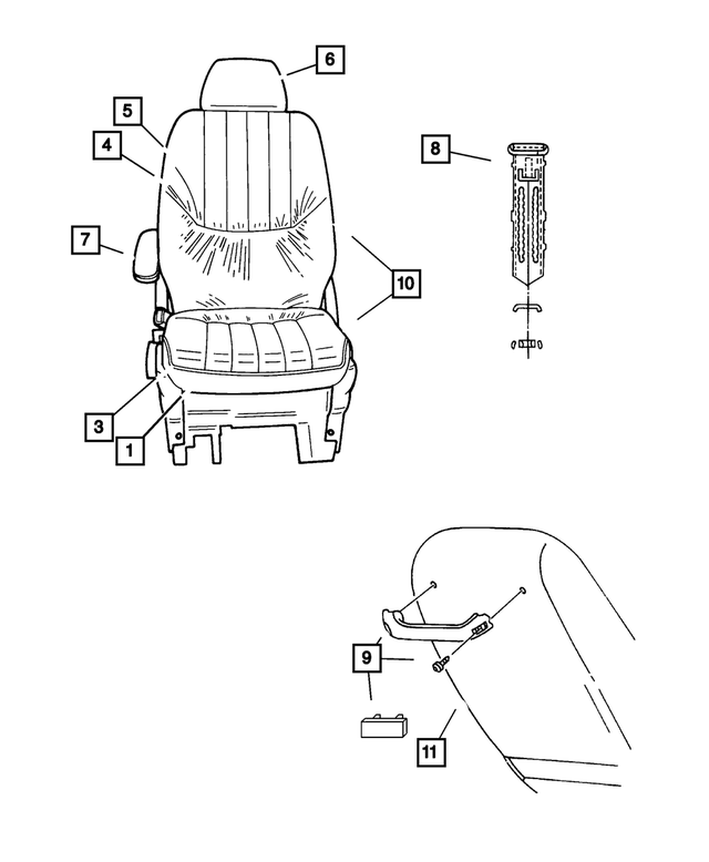 UE911L5AA - Interior Trim: Front Seat Cushion, Left, Power for Mopar Image