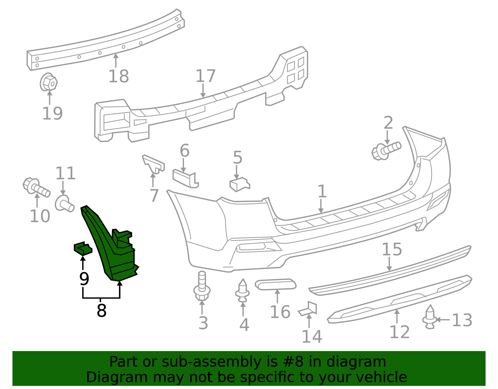 2011-2013 Toyota Highlander Bumper Seal 52592-0E030 | Toyota Parts Center
