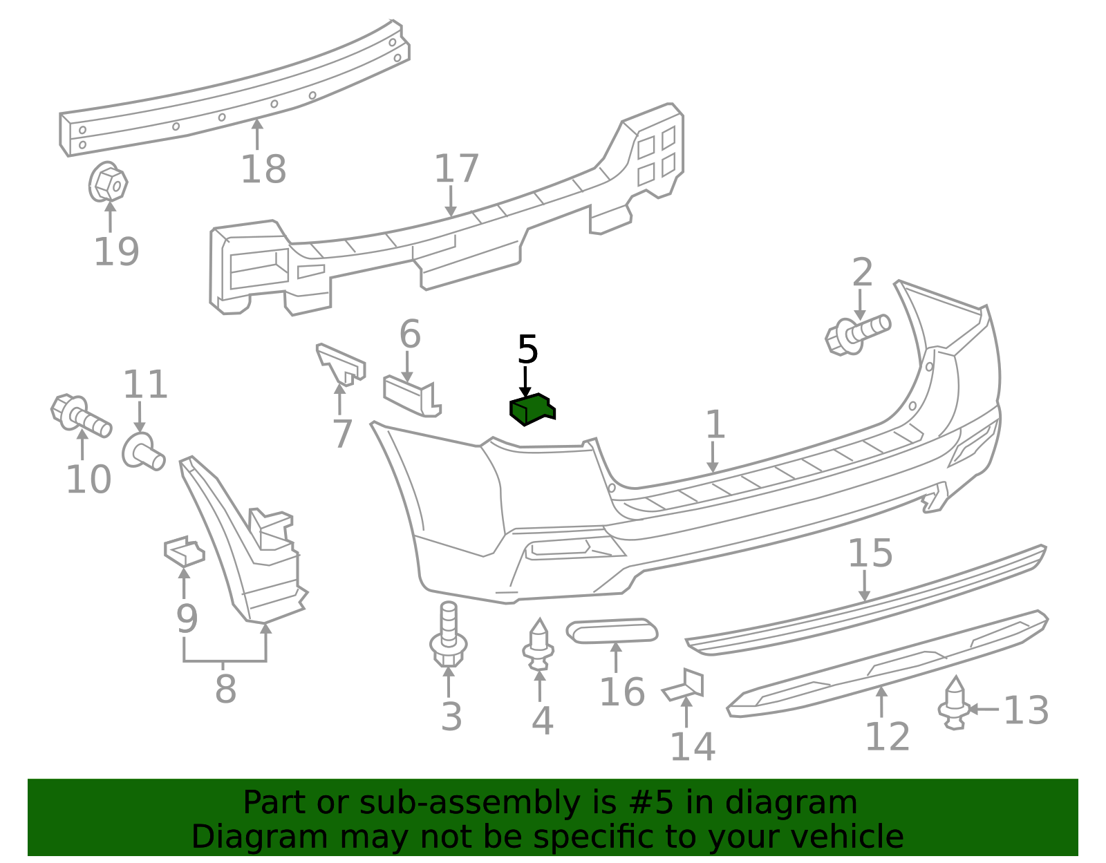 2011-2013 Toyota Highlander Bumper Cover Support Rail 52156-0E050 ...