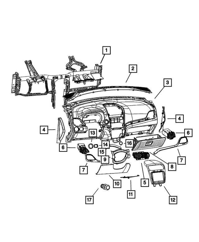 1GX111DVAC - Interior Trim: Instrument Panel Glove Box for Mopar Image