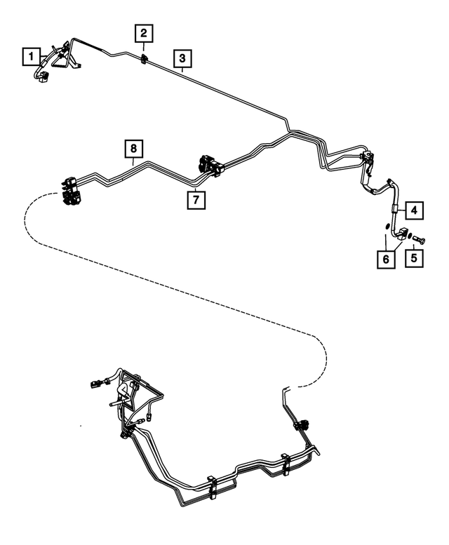 6509097AA - Brakes: Brake Tube Clip, Rear Right for Dodge: Durango, Nitro | Jeep: Grand Cherokee, Grand Cherokee L, Grand Cherokee WK, Liberty Image