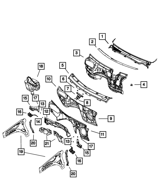 « 68021019AH – Body Sheet Metal Except Doors : Tablier Panneau pour Mopar Image »