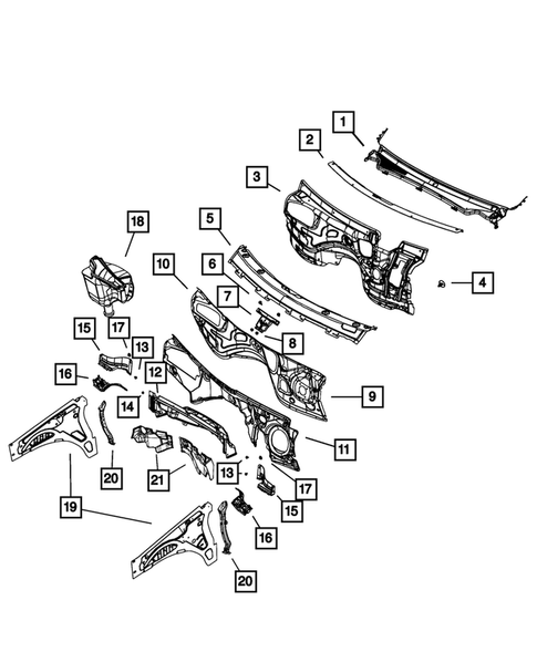 Cowl and Dash Panel for 2012 Jeep Grand Cherokee #0