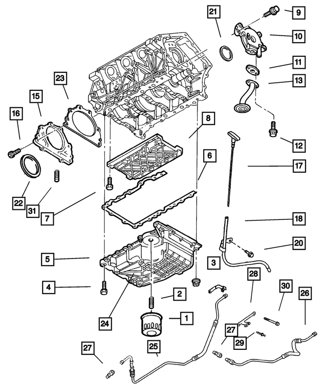 6100306 - Engine 2.7L Six Cylinder: Hex Head Bolt And Coned Washer for Mopar Image image