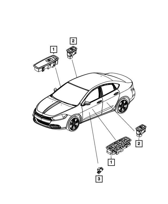 68271219AB - Electrical: Front Door Switch And Bezel, Left Front for Mopar Image