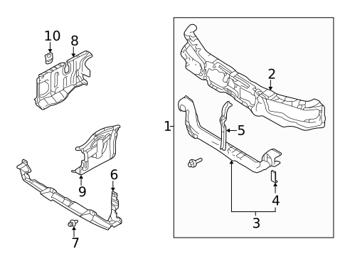 Radiator Support for 2003 Mitsubishi Galant #0