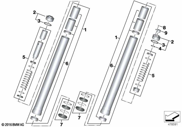 31428552602 - Front Axle, Front Suspension: Stanchion -  for BMW-Motorrad Image