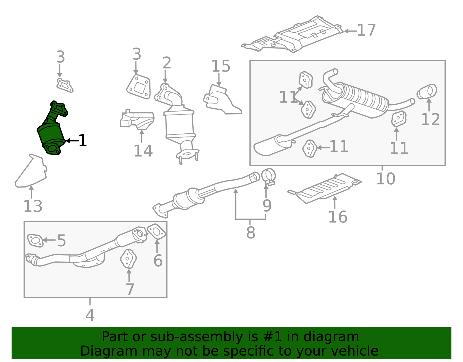 2012-2017 GM Three-Way Catalytic Converter Kit with Front Exhaust ...