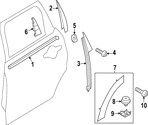 Exterior Trim - Rear Door for 2020 Mini Cooper #0