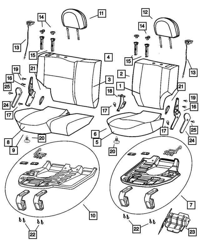 « 5093499AA – Interior Trim : Base De Coussin De Siège Panneau pour Mopar Image »