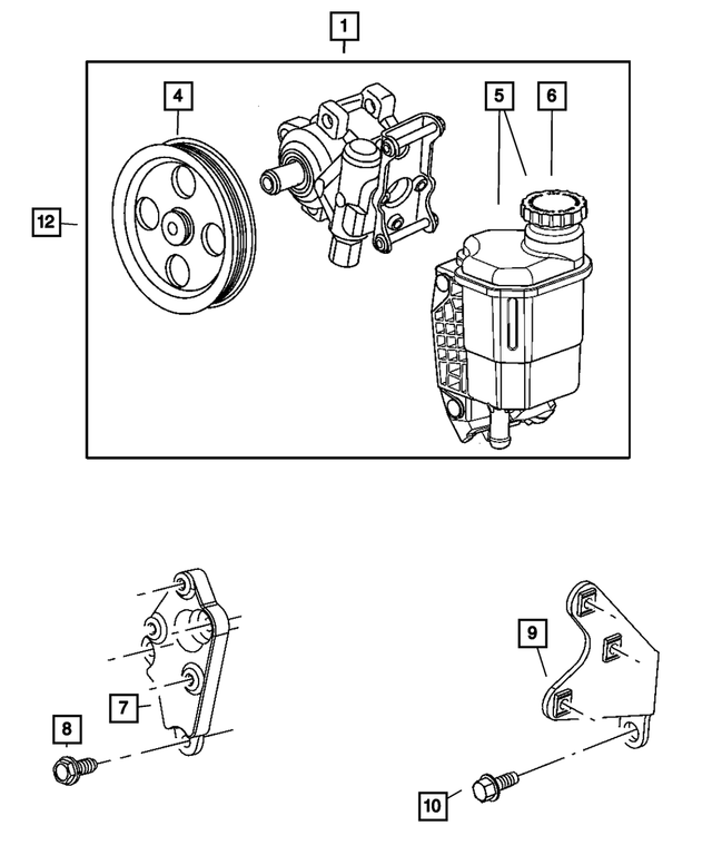 52013979AD - Steering: Power Steering With Pulley Pump Assembly for Mopar Image