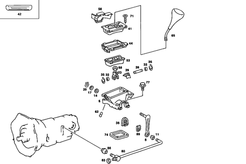 Floor Shift, Automatic Transmission for 1986 Mercedes-Benz 560SL #1