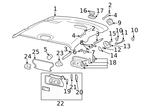 Interior Trim - Roof for 2004 Cadillac DeVille #0