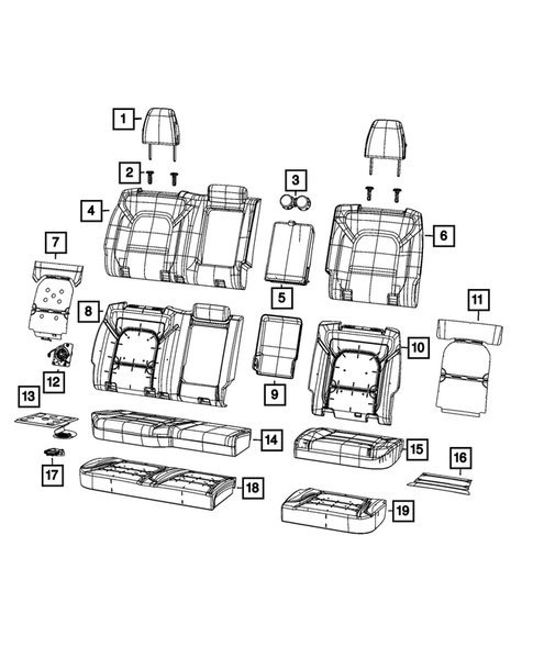 Rear Seats - Second Row for 2019 Ram 1500 #1