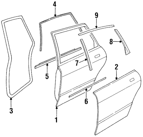 Exterior Trim - Rear Door for 1996 Jaguar Vanden Plas #0