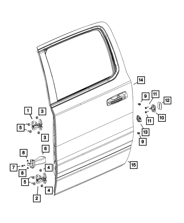 68421709AA - Doors, Door Mirrors and Related Parts: Door Hinge, Left for Mopar Image