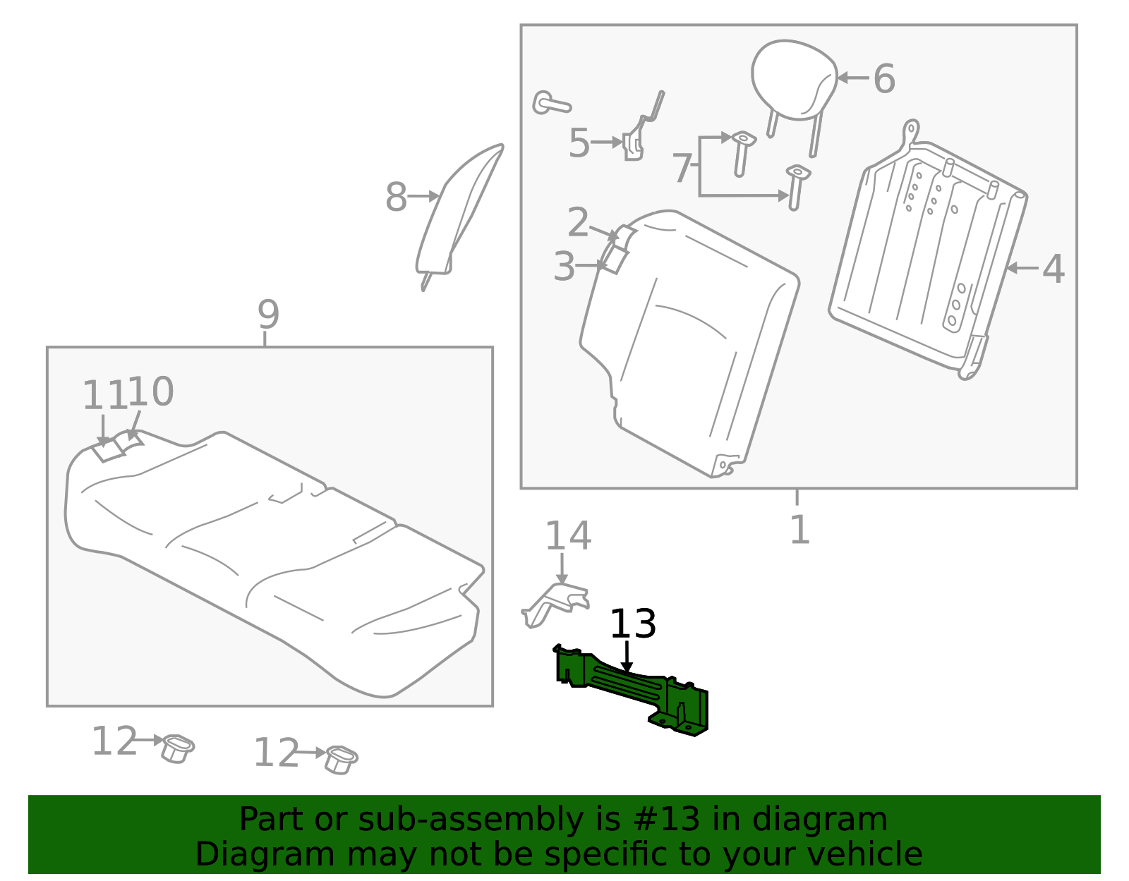 2012-2019 Nissan Versa Folding Seat Lock Striker 88642-3AN0A | OEM ...
