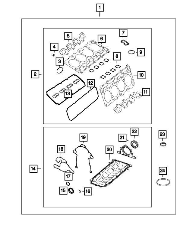 68294132AB - 5.7L Gas; Engine: Long Block Engine Gasket Kit for Mopar Image