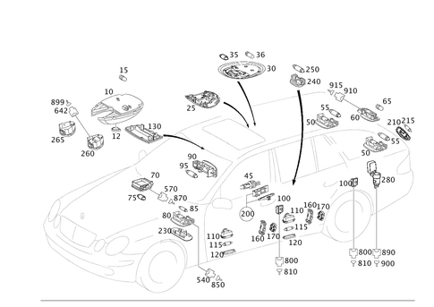 Interior Lamps, Plug Socket in Loading Compartment for 1994 Mercedes-Benz E320 #0