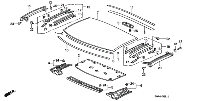 Roof Panel for 2004 Acura NSX #0