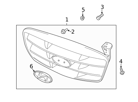 Grille & Components for 2002 Hyundai Elantra #0