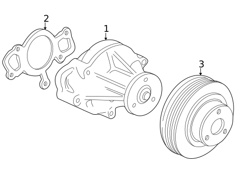 Water Pump & Related Components for 2003 Ford Thunderbird #0