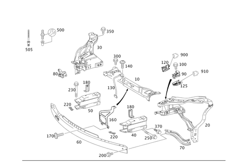 Front Reinforcement and Radiator Support for 2012 Mercedes-Benz E350 #0