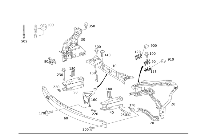 2126201500 - Front-End Assembly, Front Panel: Crossmember for Mercedes-Benz Image image