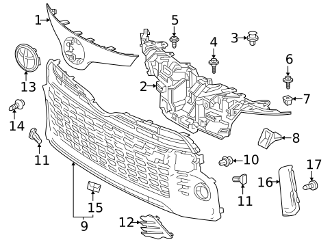 Grille & Components for 2023 Toyota GR Corolla #0