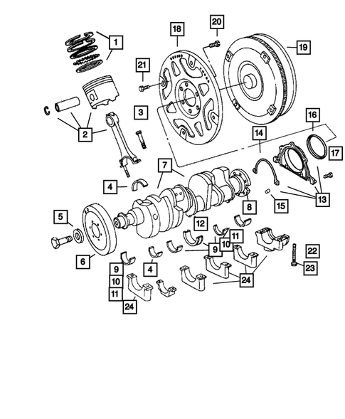 Crankshaft, Pistons and Torque Converter for 2007 Jeep Grand Cherokee #0
