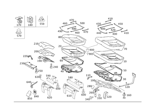 Rear Seat Cushion, Rear Seat Bench Folding for 2004 Mercedes-Benz E320 #0